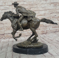 American Classic Western Cowboy Bronze Sculpture Remington Tribute