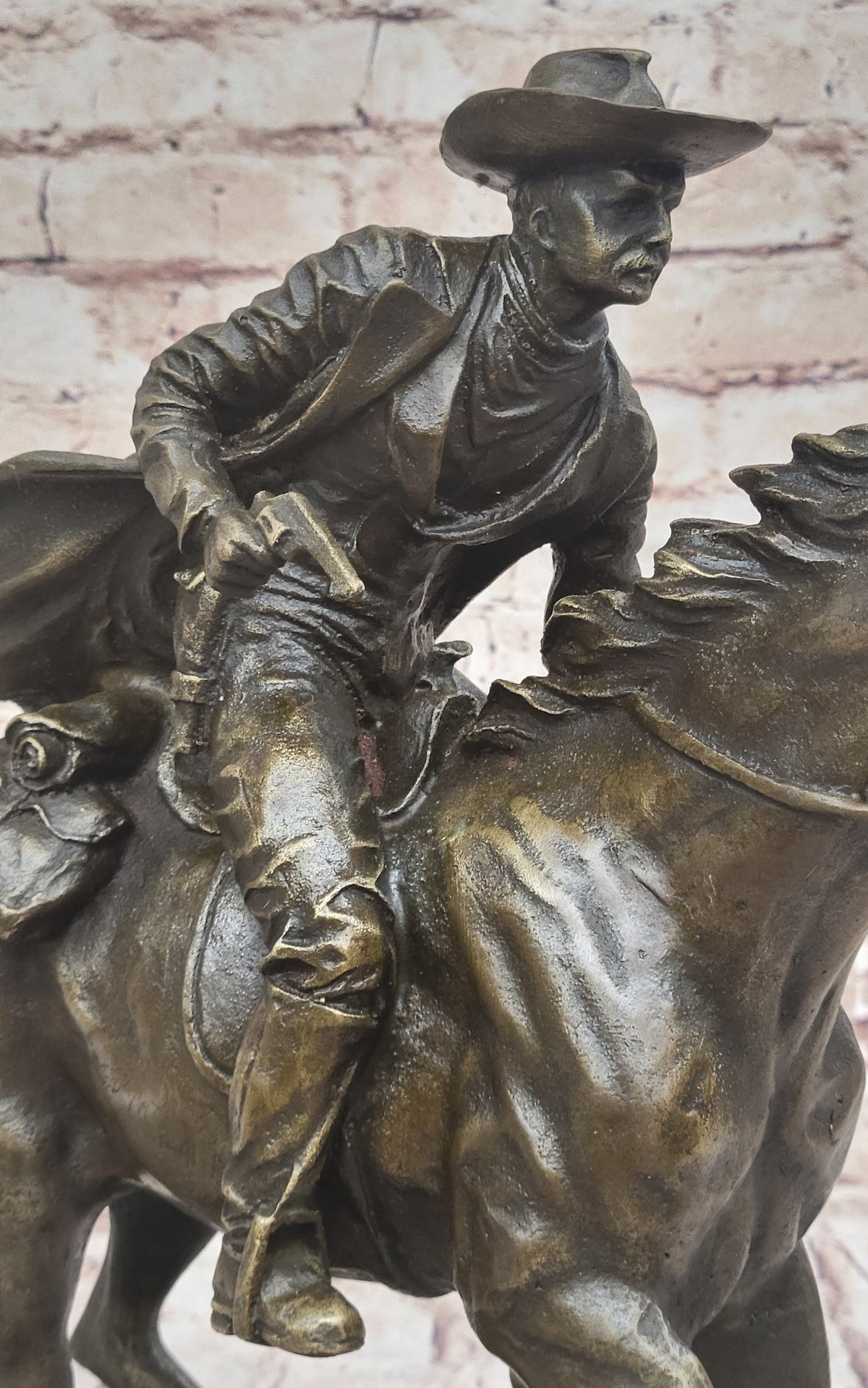 American Classic Western Cowboy Bronze Sculpture Remington Tribute