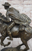 American Classic Western Cowboy Bronze Sculpture Remington Tribute