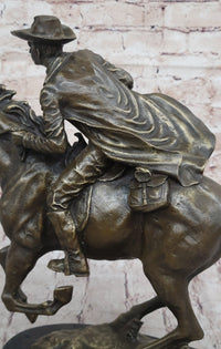 American Classic Western Cowboy Bronze Sculpture Remington Tribute