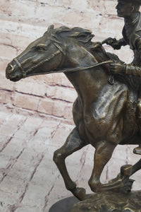 American Classic Western Cowboy Bronze Sculpture Remington Tribute