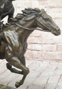 American Classic Western Cowboy Bronze Sculpture Remington Tribute