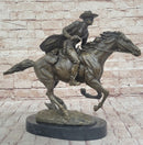 American Classic Western Cowboy Bronze Sculpture Remington Tribute
