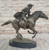 American Classic Western Cowboy Bronze Sculpture Remington Tribute
