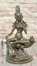 Bronze Seated Goddess Tara - Tibetan Style Buddhist Sculpture