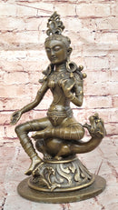 Bronze Seated Goddess Tara - Tibetan Style Buddhist Sculpture