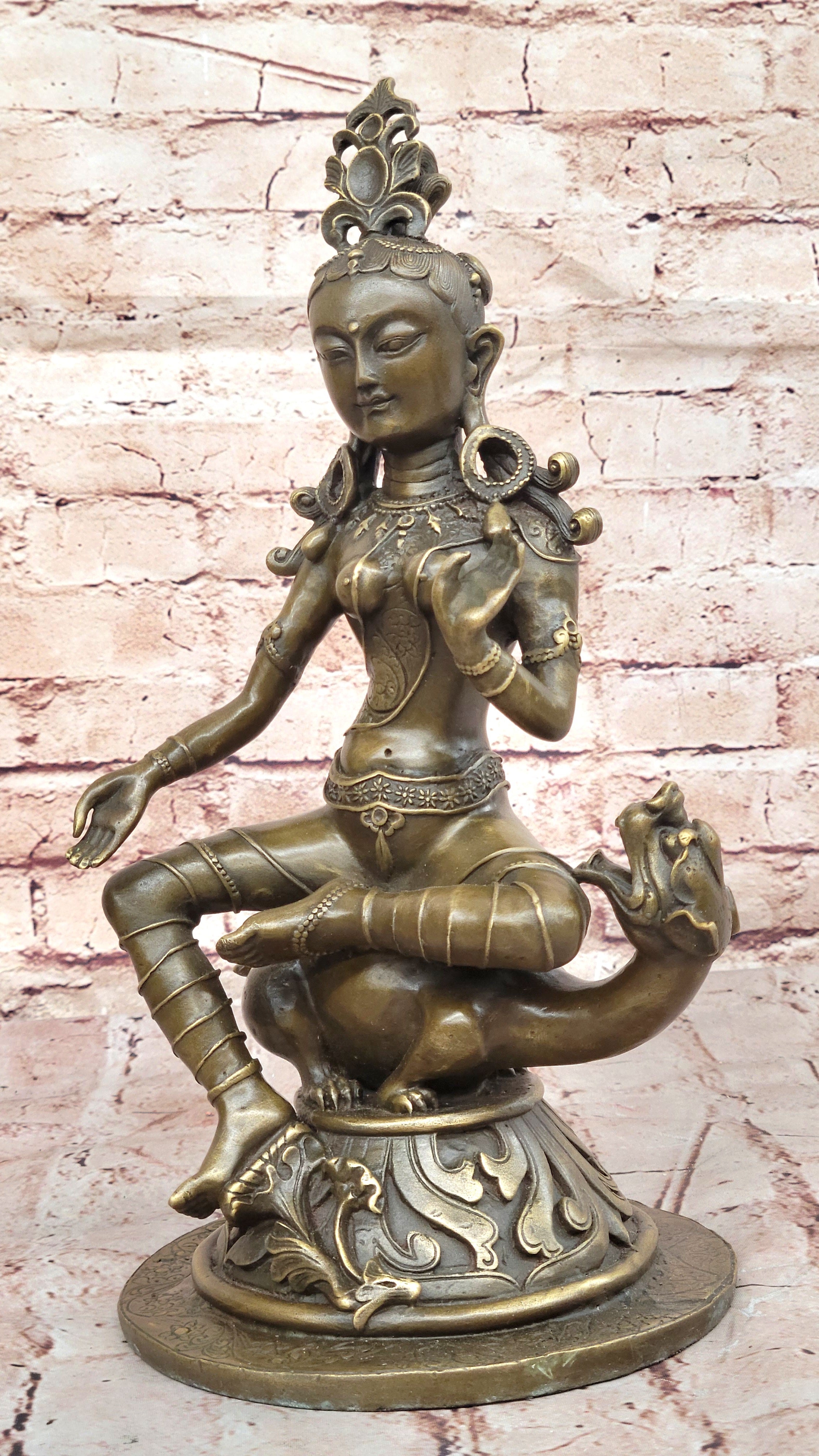Bronze Seated Goddess Tara - Tibetan Style Buddhist Sculpture