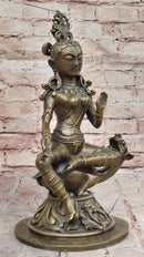 Bronze Seated Goddess Tara - Tibetan Style Buddhist Sculpture