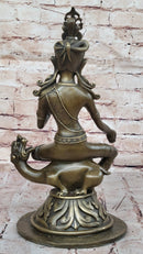 Bronze Seated Goddess Tara - Tibetan Style Buddhist Sculpture