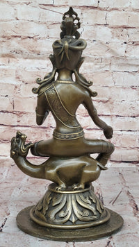 Bronze Seated Goddess Tara - Tibetan Style Buddhist Sculpture