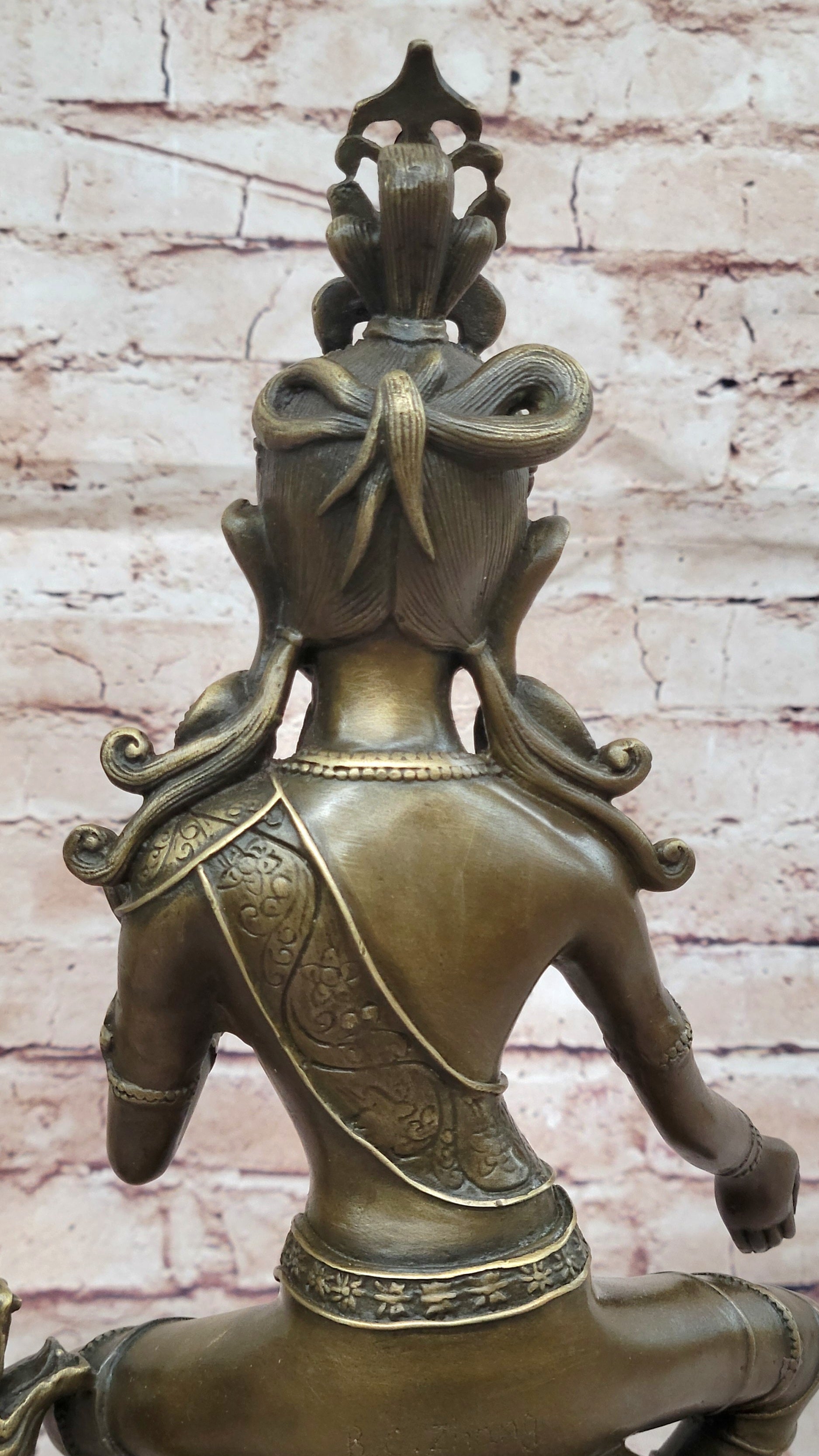 Bronze Seated Goddess Tara - Tibetan Style Buddhist Sculpture