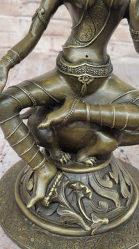 Bronze Seated Goddess Tara - Tibetan Style Buddhist Sculpture