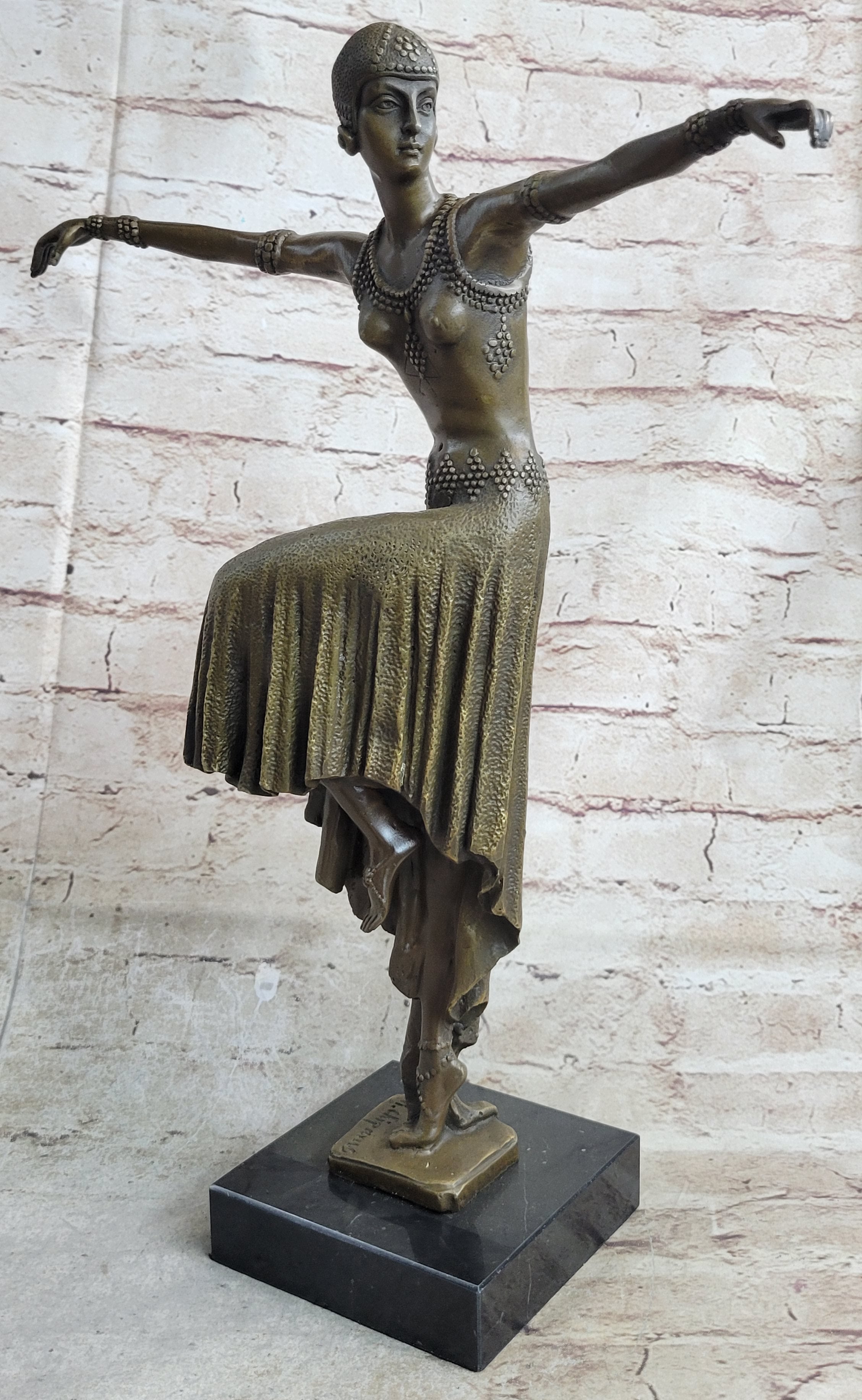 Turkish Dancer Art Deco Bronze Sculpture by D.H. Chiparus