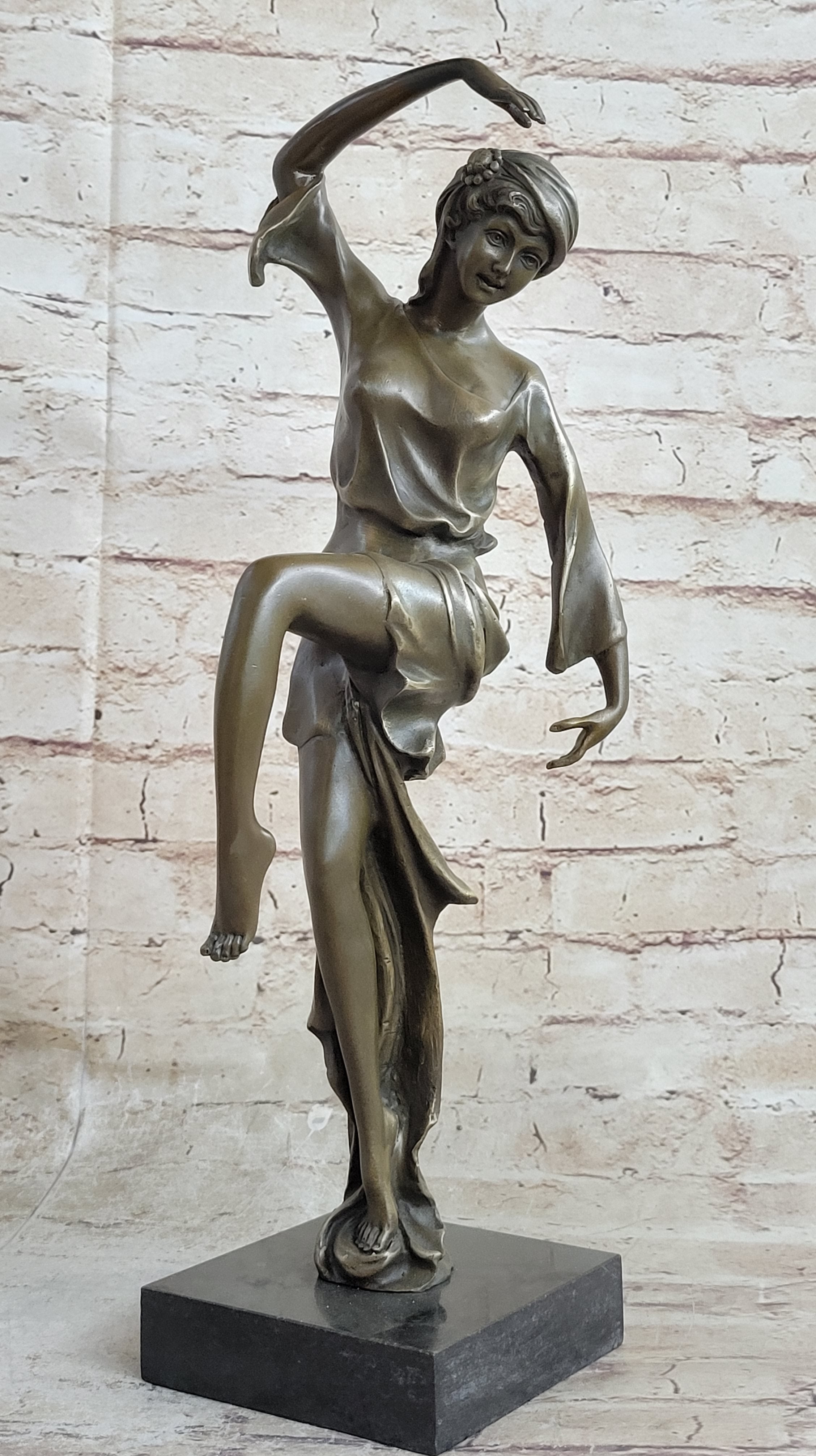 Signed D.H. Chiparus Art Nouveau Gypsy Dancer Bronze