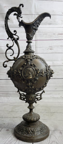 Bronze Royal Lion Griffin King Urn Vase Fantasy Sculpture