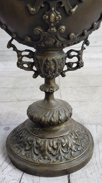Bronze Royal Lion Griffin King Urn Vase Fantasy Sculpture