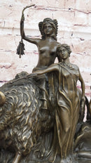 Bronze Buffalo & Tribal Figures – Western-Inspired Bison Sculpture