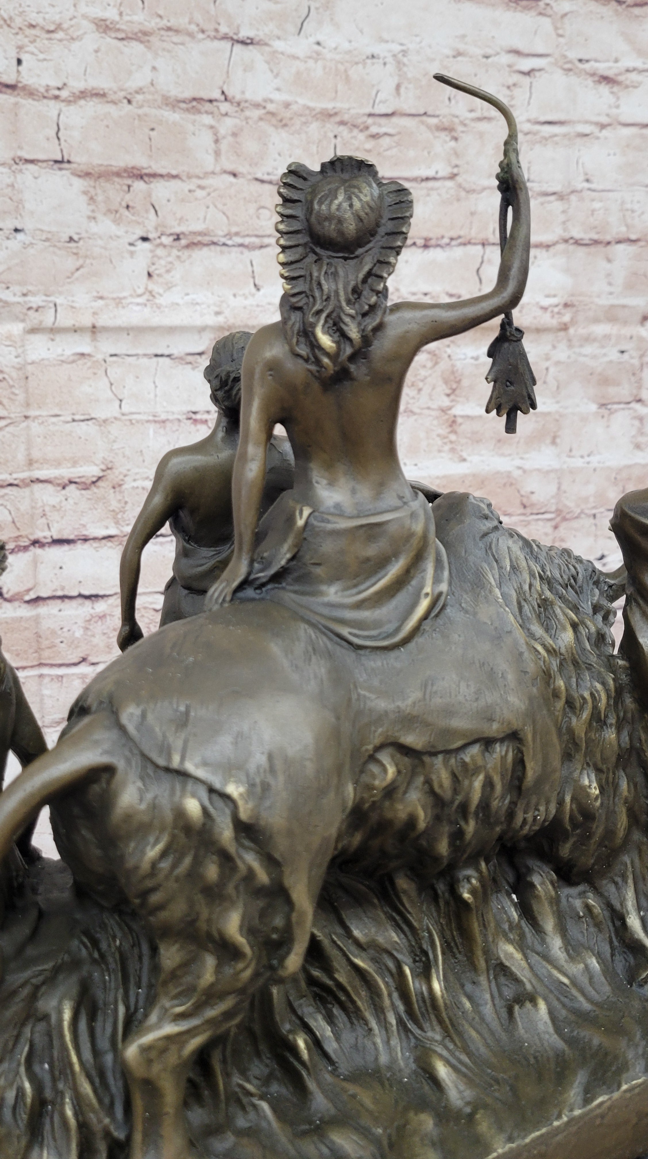 Bronze Buffalo & Tribal Figures – Western-Inspired Bison Sculpture