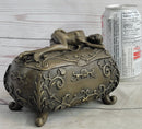 Nude Female Figure on Trinket Jewelry Box Sculpture Signed