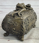 Nude Female Figure on Trinket Jewelry Box Sculpture Signed