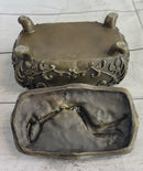 Nude Female Figure on Trinket Jewelry Box Sculpture Signed