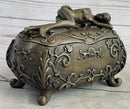 Nude Female Figure on Trinket Jewelry Box Sculpture Signed