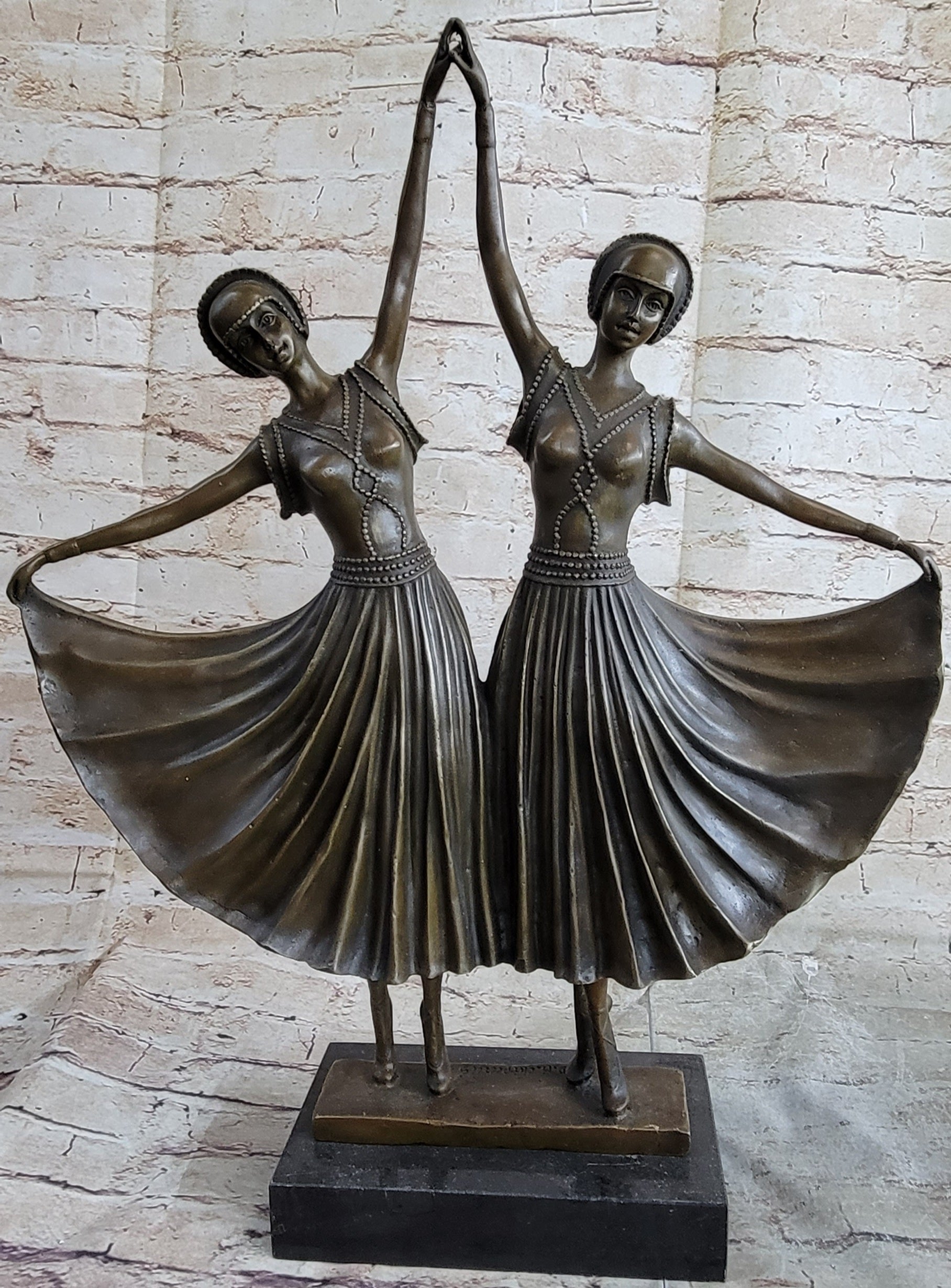 Chiparus Gemini Twin Russian Dancers Art Deco Sculpture