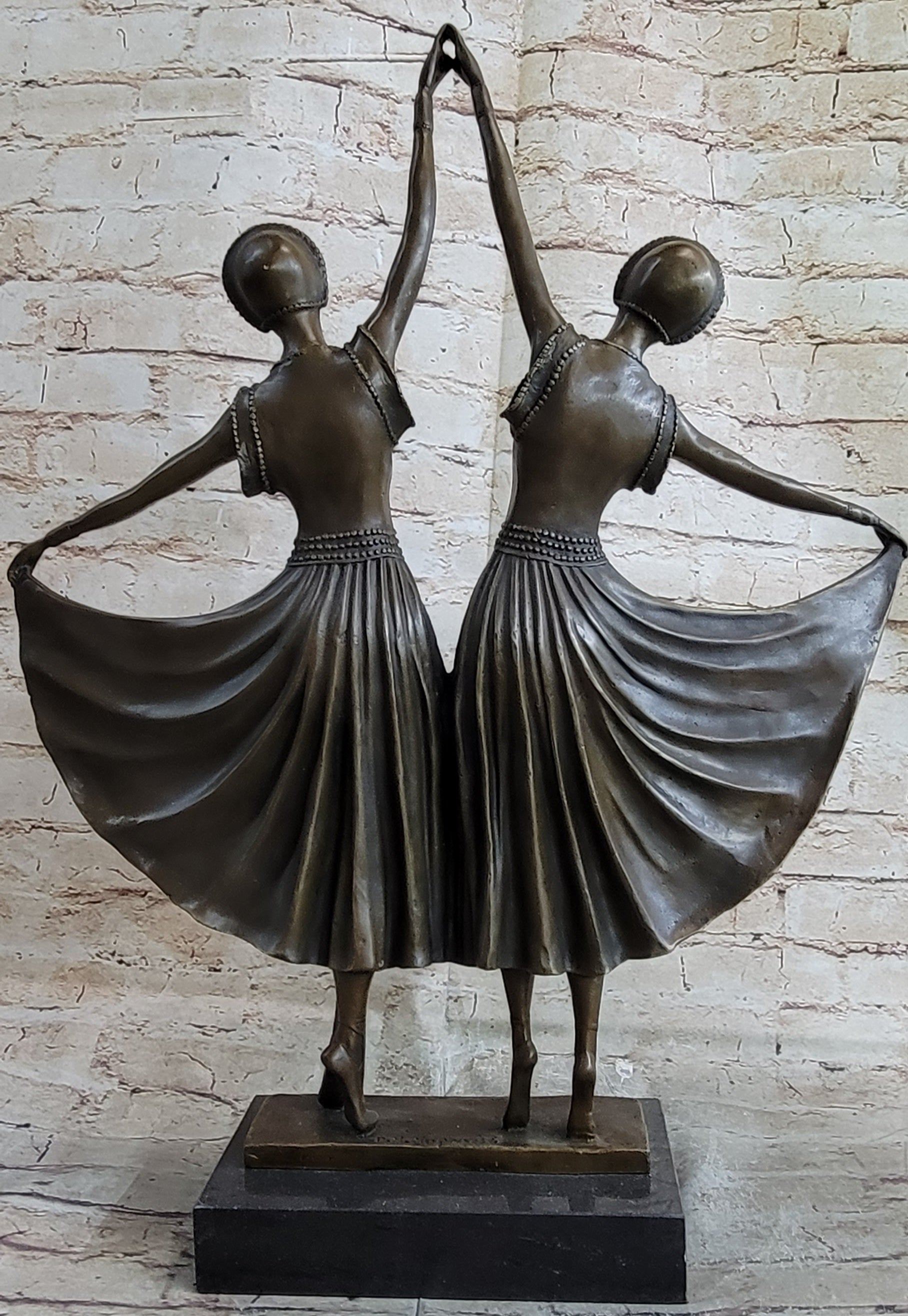 Chiparus Gemini Twin Russian Dancers Art Deco Sculpture