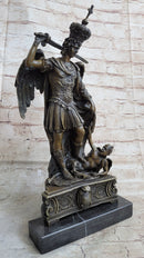 Saint Michael Archangel Slaying Lucifer Bronze Sculpture