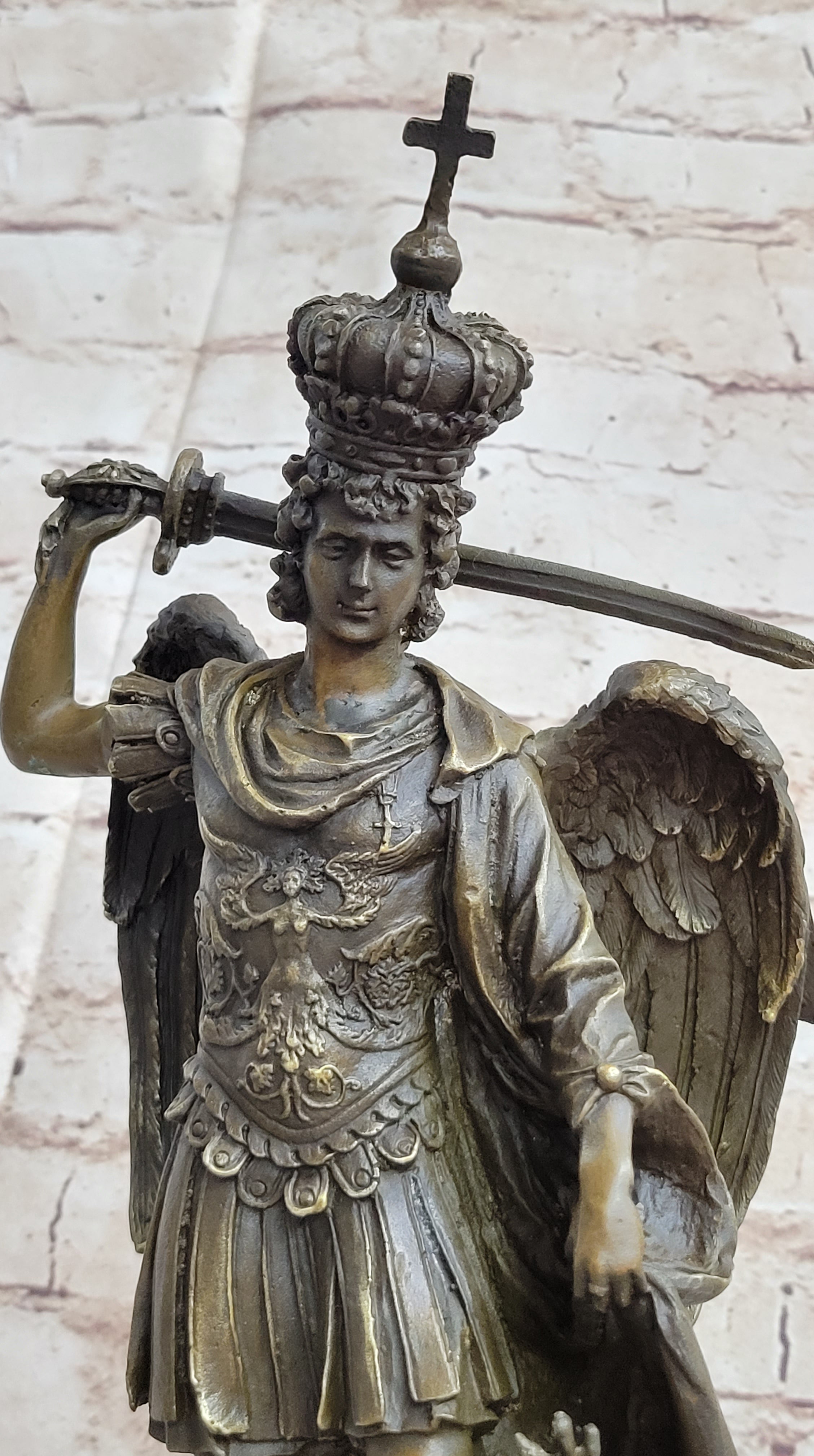 Saint Michael Archangel Slaying Lucifer Bronze Sculpture