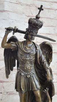 Saint Michael Archangel Slaying Lucifer Bronze Sculpture