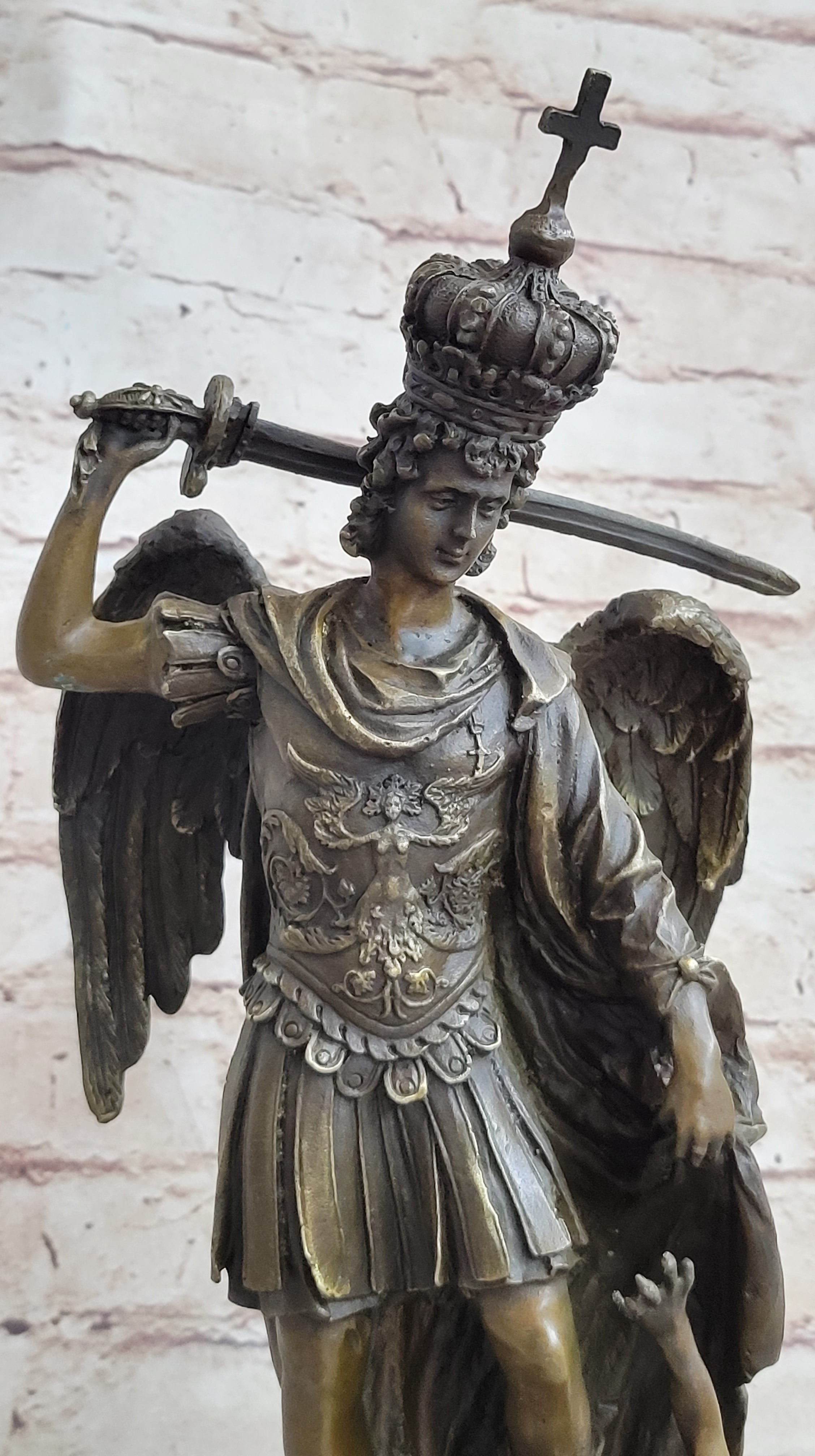 Saint Michael Archangel Slaying Lucifer Bronze Sculpture