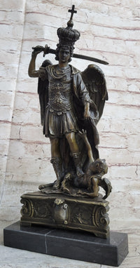 Saint Michael Archangel Slaying Lucifer Bronze Sculpture