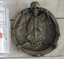 Bronze Skeleton Ashtray Sculpture Gothic Collectible Art