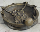 Bronze Skeleton Ashtray Sculpture Gothic Collectible Art