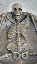 Bronze Skeleton Ashtray Sculpture Gothic Collectible Art