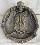 Bronze Skeleton Ashtray Sculpture Gothic Collectible Art