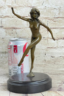 Bronze Sculpture Nude Female Erotic Art Hot Cast Marble Base Figure