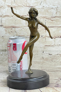 Bronze Sculpture Nude Female Erotic Art Hot Cast Marble Base Figure