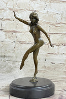 Bronze Sculpture Nude Female Erotic Art Hot Cast Marble Base Figure