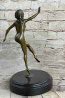 Bronze Sculpture Nude Female Erotic Art Hot Cast Marble Base Figure