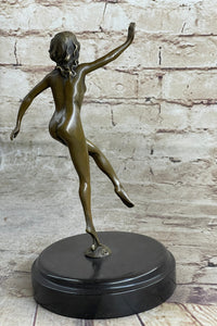 Bronze Sculpture Nude Female Erotic Art Hot Cast Marble Base Figure
