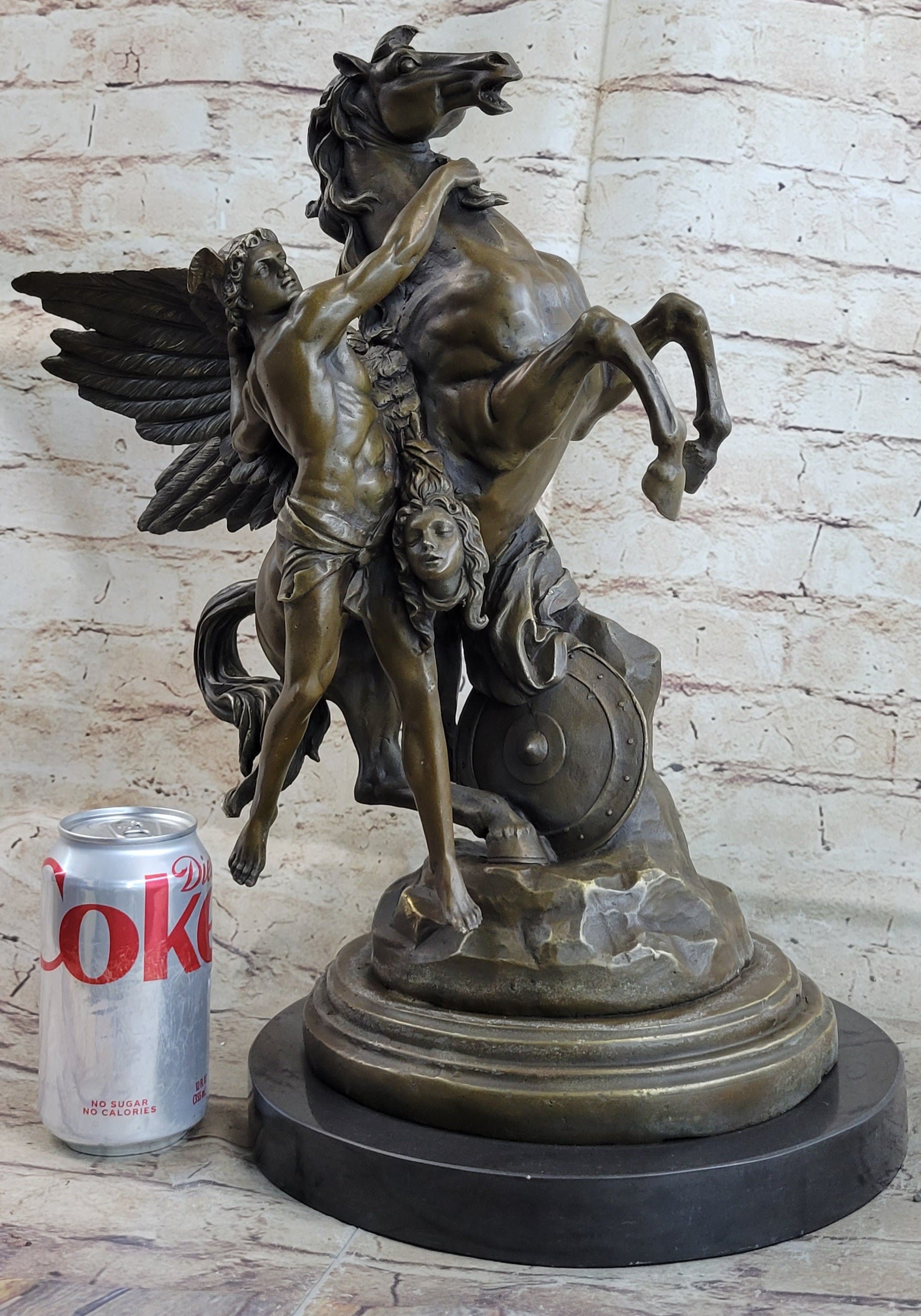 Perseus and Pegasus with Medusa Head Bronze 18" x 12"