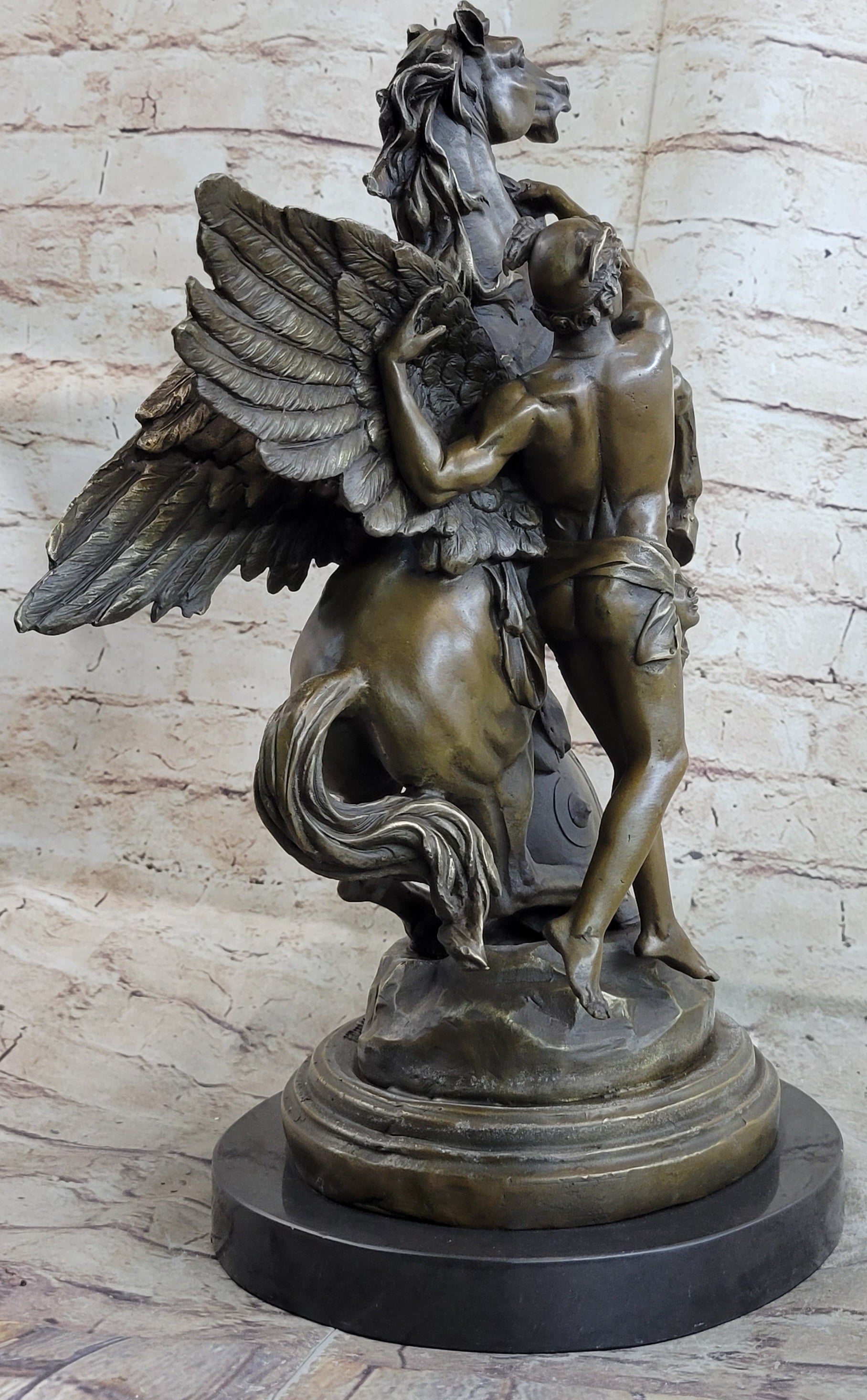Perseus and Pegasus with Medusa Head Bronze 18" x 12"