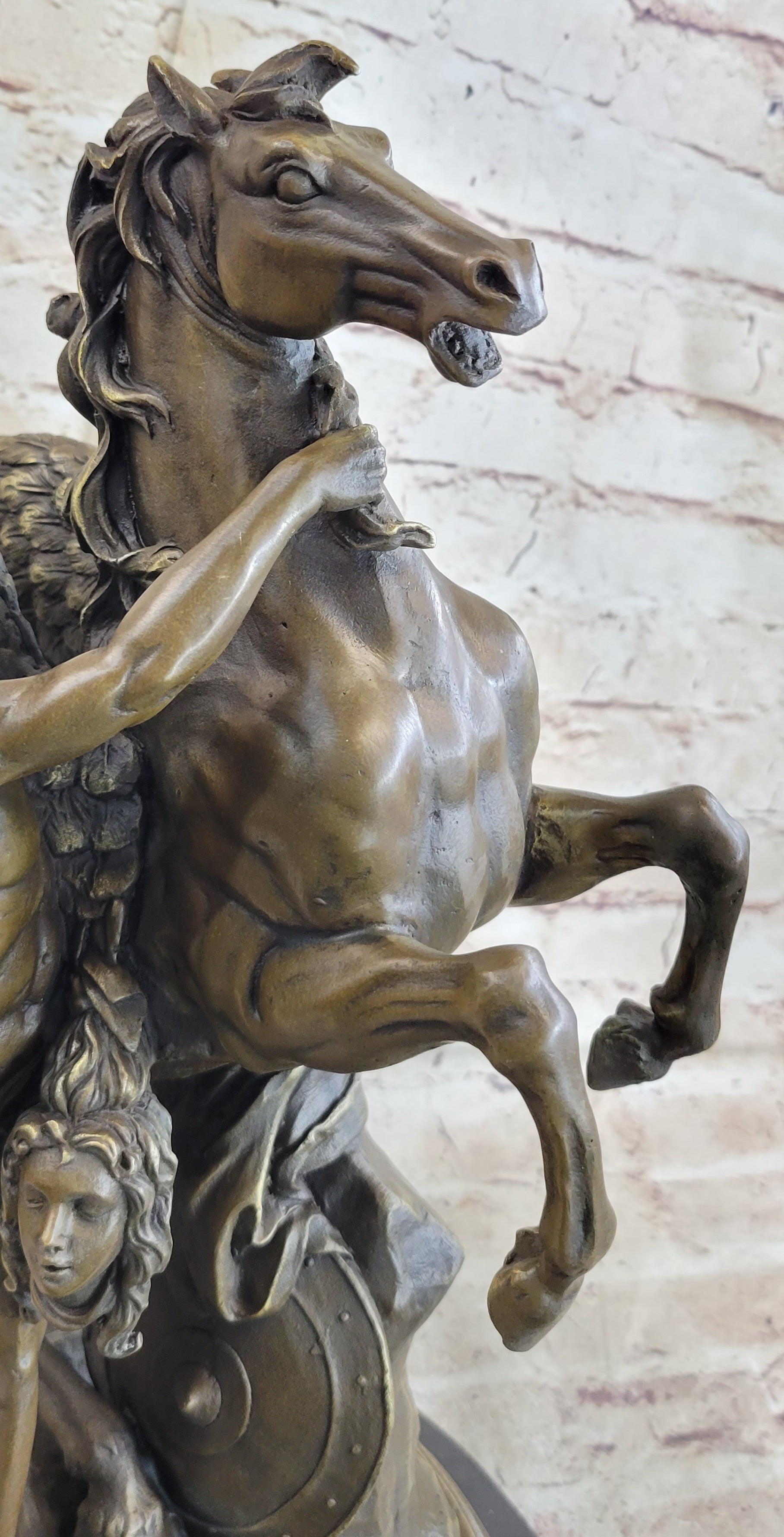 Perseus and Pegasus with Medusa Head Bronze 18" x 12"