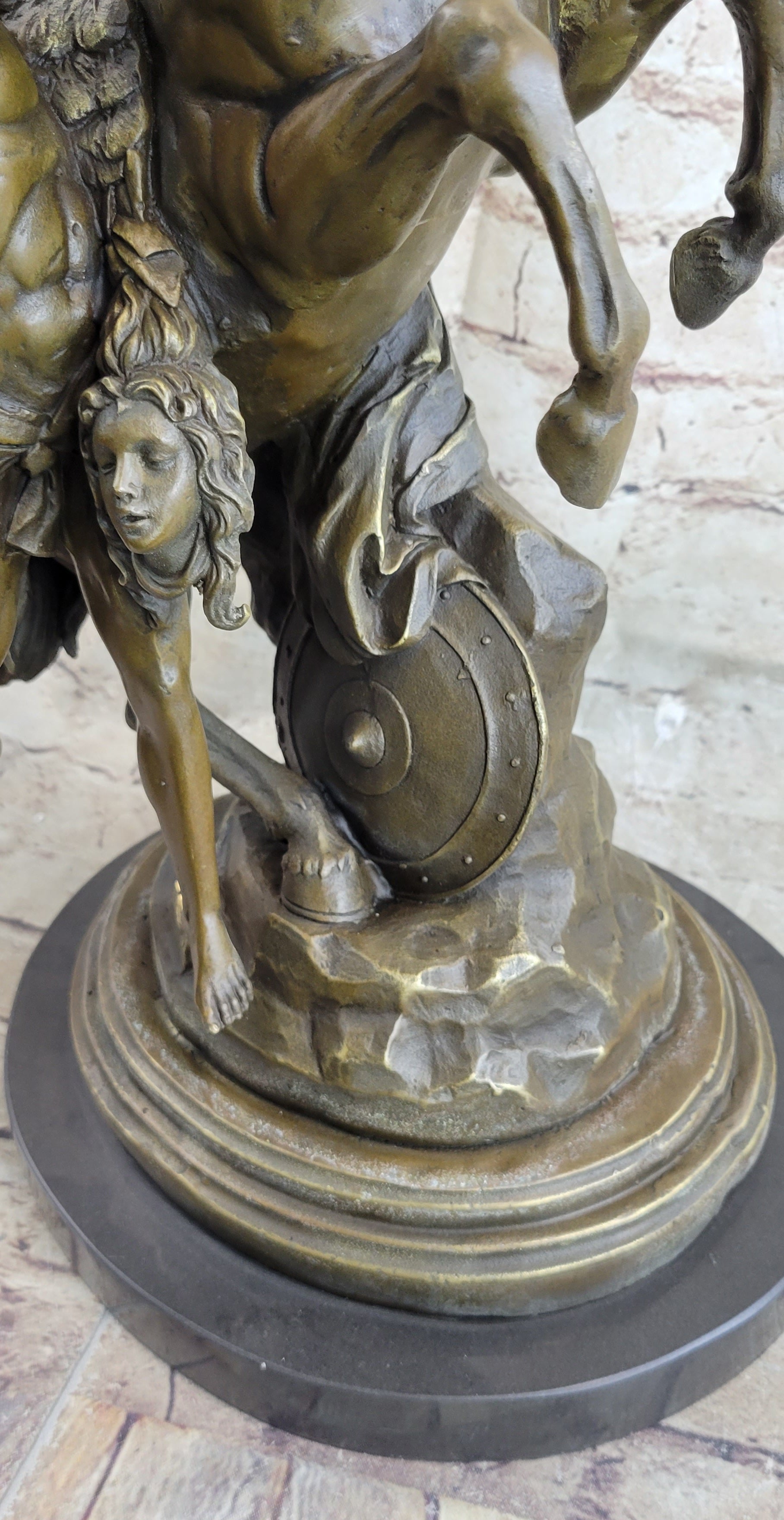 Perseus and Pegasus with Medusa Head Bronze 18" x 12"