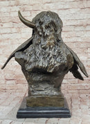 Bronze Native American Warrior Bust – Tribal Chief on Marble