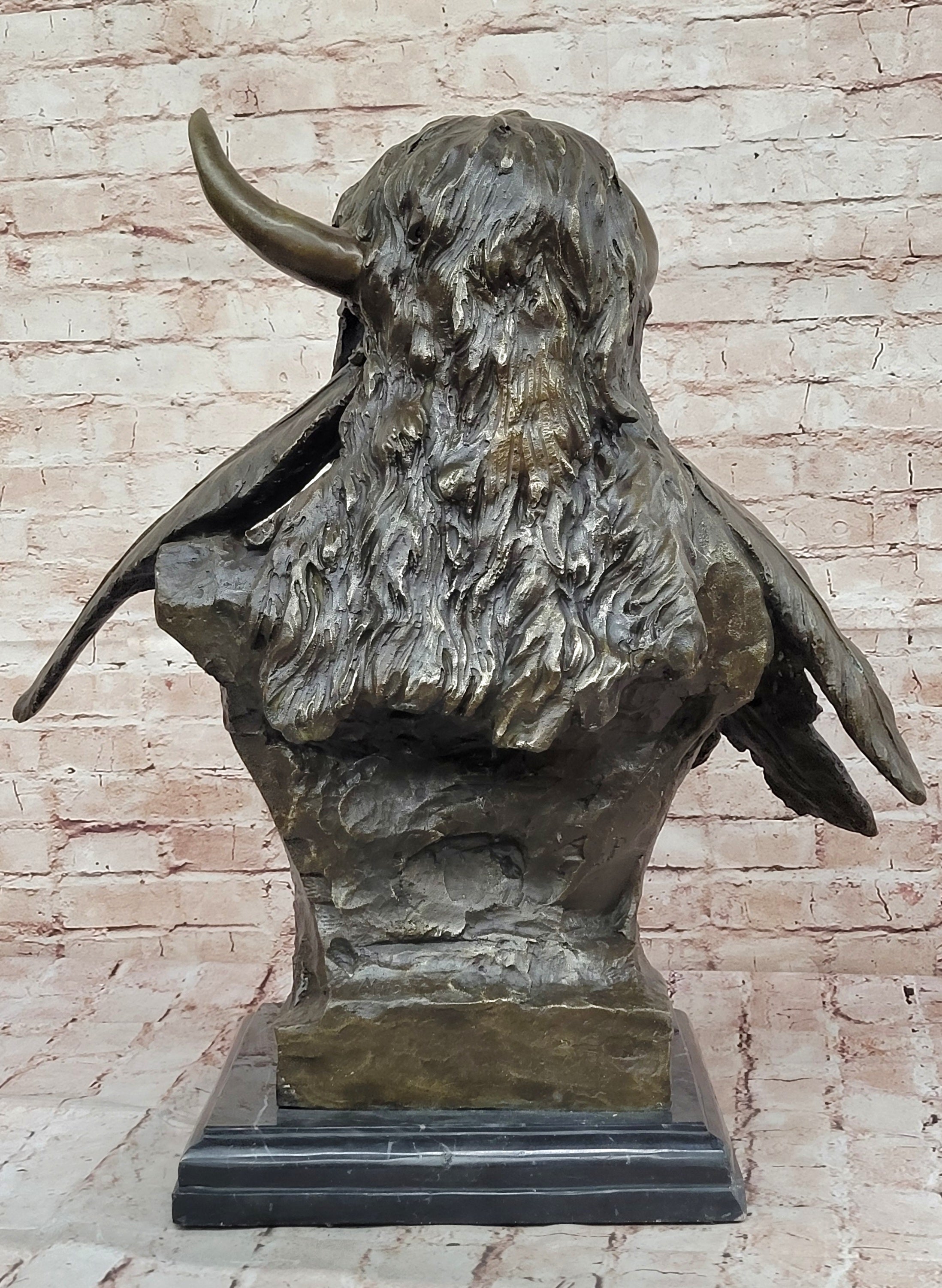 Bronze Native American Warrior Bust – Tribal Chief on Marble