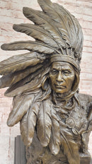 Karl Kauba Bronze Native American Warrior Bust on Marble