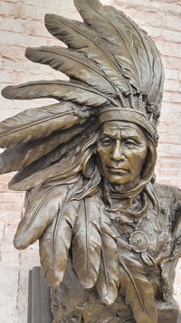 Karl Kauba Bronze Native American Warrior Bust on Marble